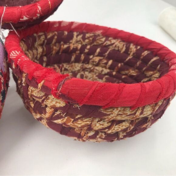 SERRY Set of 3 Chandi Colorful Recycled Sari Sustainable Woven Basket Set NEW - Picture 6 of 16